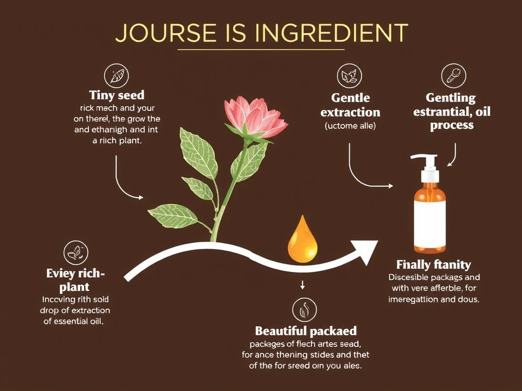 Artistic depiction of a plant growing from seed, transitioning into a full plant, then an extracted essence, and finally a bottled product, symbolizing the journey from nature to elixir. No text.